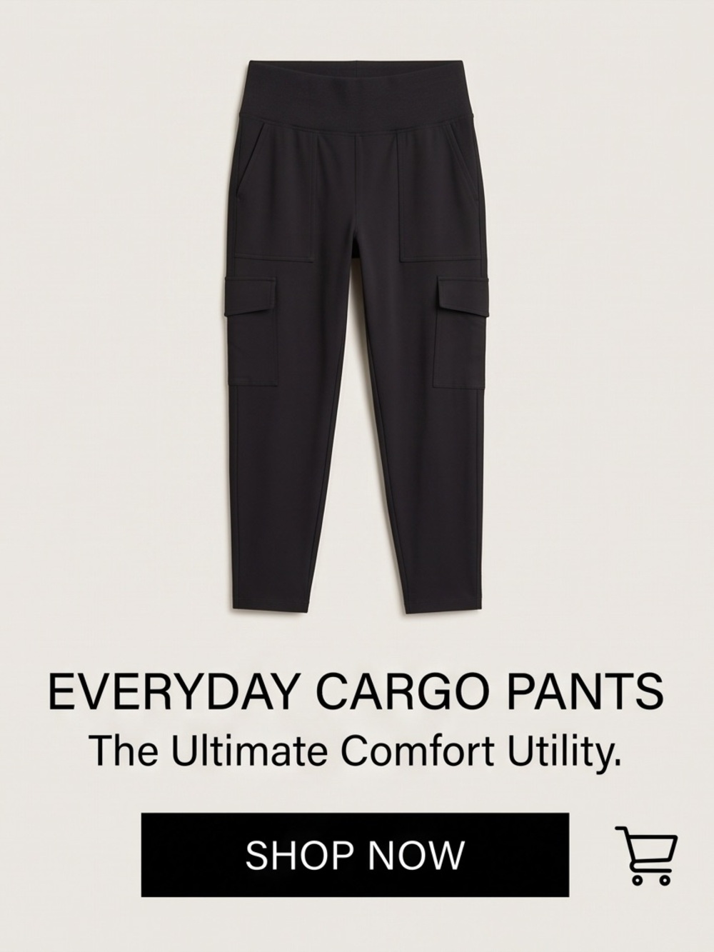 Old Navy Black Cargo Joggers with High Waistband